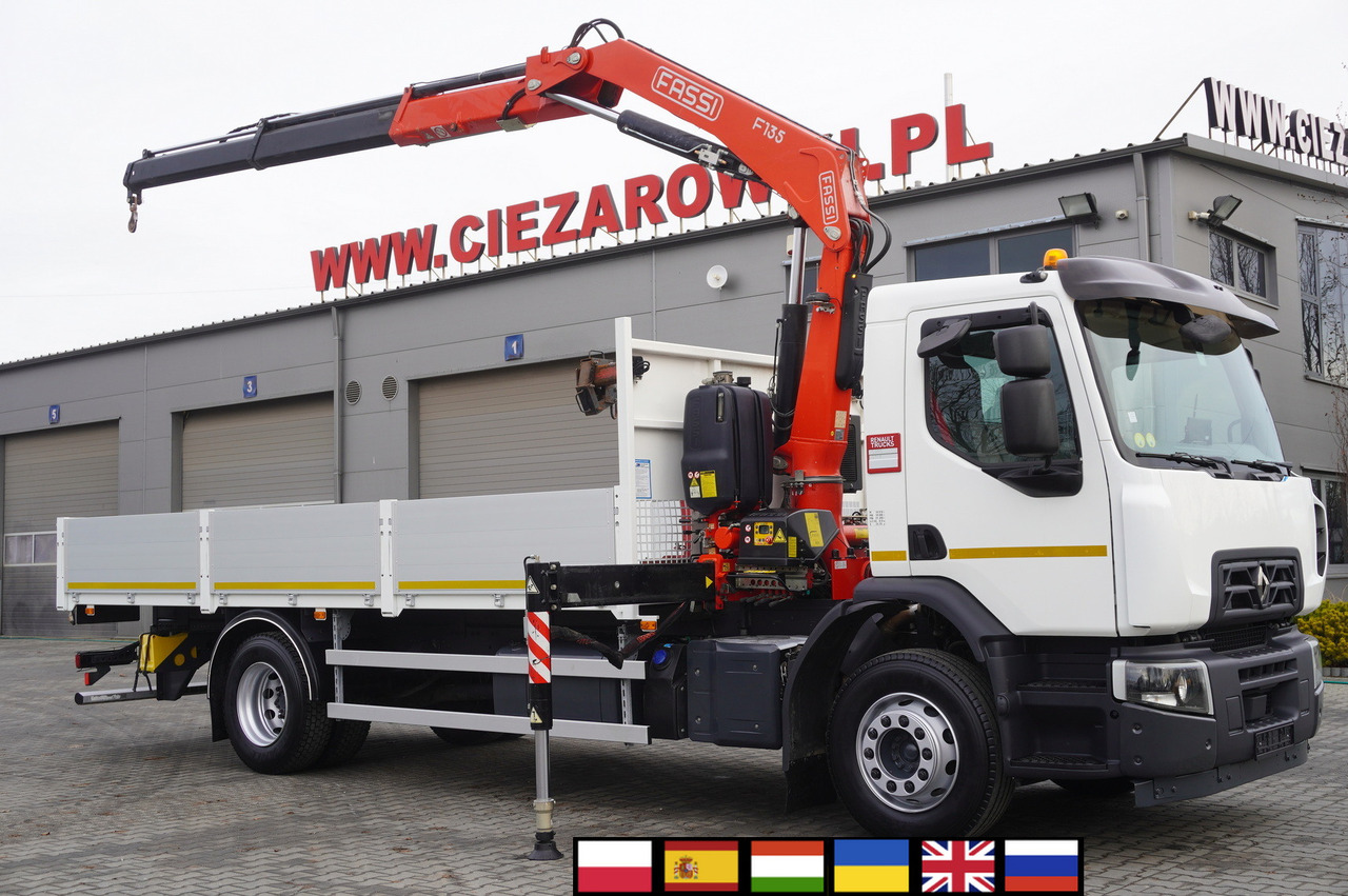 RENAULT C280 DTI 8 / FASSI crane 5.6 T / range 8 m / Flatbed 15 EPAL - Dropside/ Flatbed truck, Crane truck: picture 1 RENAULT C280 DTI 8 / FASSI crane 5.6 T / range 8 m / Flatbed 15 EPAL - Dropside/ Flatbed truck, Crane truck: picture 1