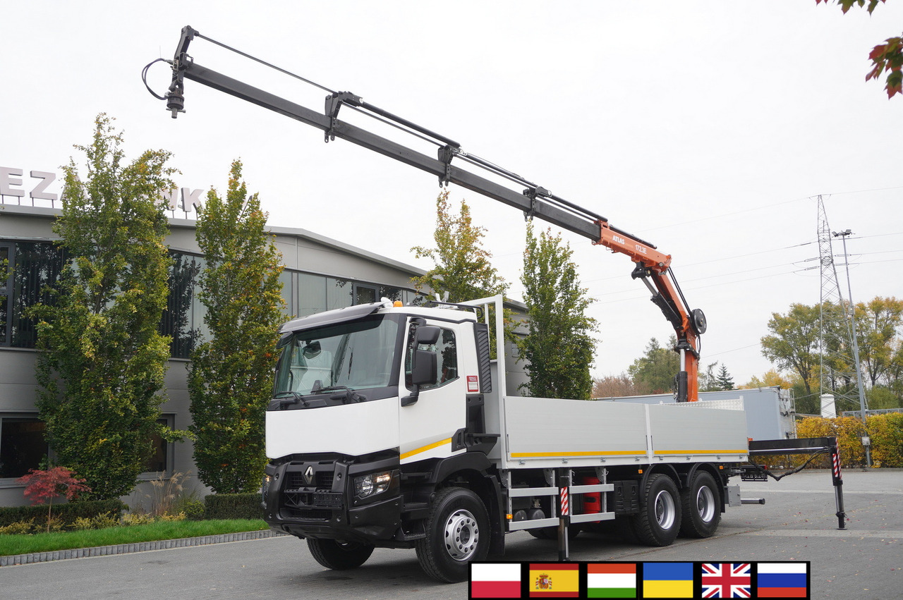 RENAULT C380 Comfort 6x4 / Atlas 172.3E crane / Range 12.3 m / capacity 6.1 t / Flatbed 17 EPAL - Dropside/ Flatbed truck, Crane truck: picture 1 RENAULT C380 Comfort 6x4 / Atlas 172.3E crane / Range 12.3 m / capacity 6.1 t / Flatbed 17 EPAL - Dropside/ Flatbed truck, Crane truck: picture 1