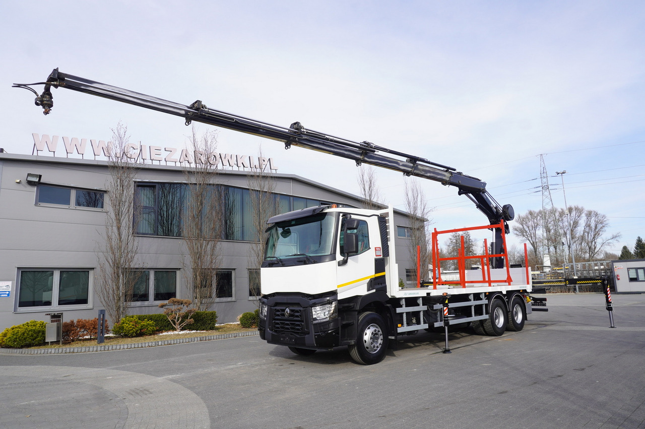 RENAULT C430 / HIAB 244 EP-5 HIDUO crane 8400 kg 15 m / Platform with stanchions - Crane truck: picture 2 RENAULT C430 / HIAB 244 EP-5 HIDUO crane 8400 kg 15 m / Platform with stanchions - Crane truck: picture 2