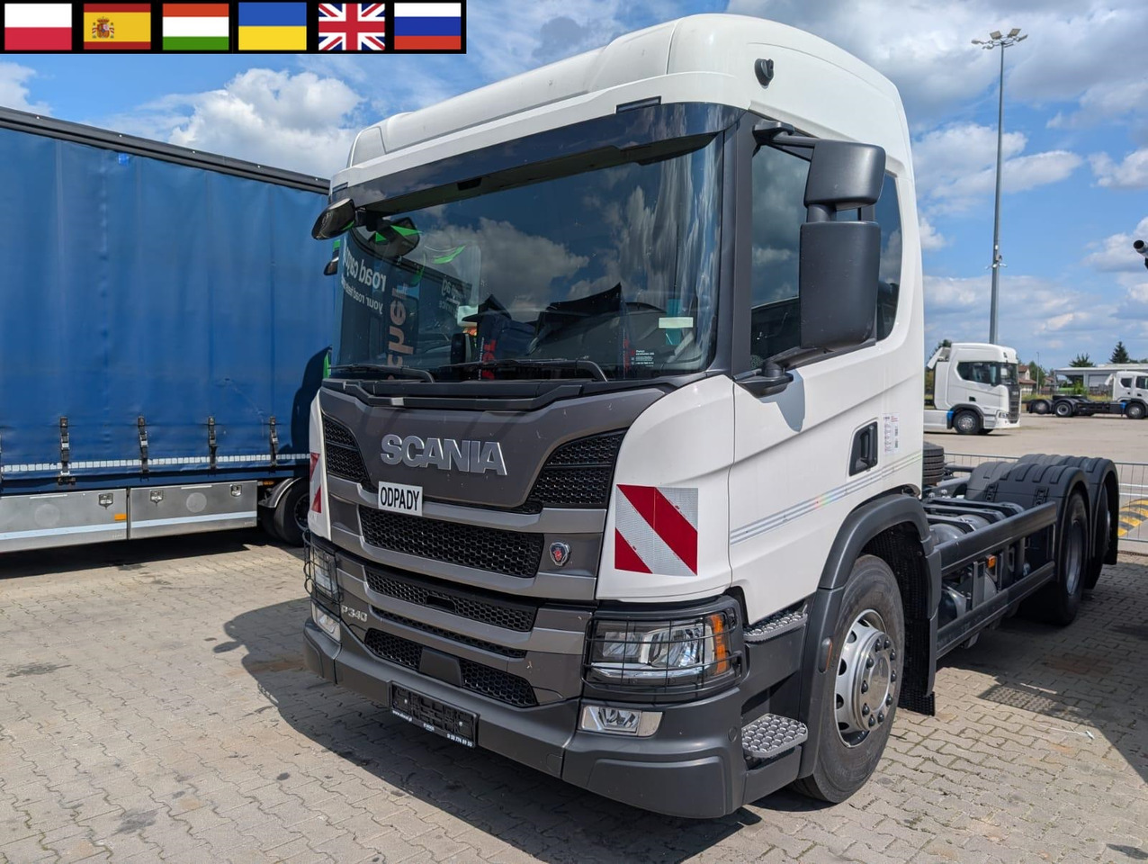 SCANIA P 340 B6x2*4NA / chassis frame / steering axle / CNG / large cab / 8 units - Garbage truck: picture 1 SCANIA P 340 B6x2*4NA / chassis frame / steering axle / CNG / large cab / 8 units - Garbage truck: picture 1
