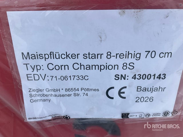 2026 Ziegler Corn Champion 8S 8 Row (Unused) Combine Header - Combine header: picture 5 2026 Ziegler Corn Champion 8S 8 Row (Unused) Combine Header - Combine header: picture 5