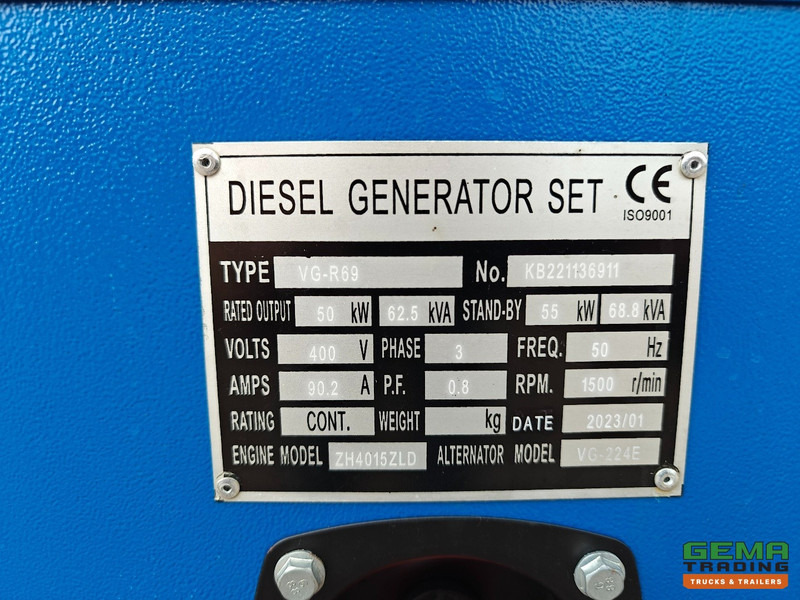 Generator set Volz VG-R69 Diesel Aggregaat 50KW / 62.5 KVA - 50Hz - 400V - Nieuw / Ongebruikt: picture 16