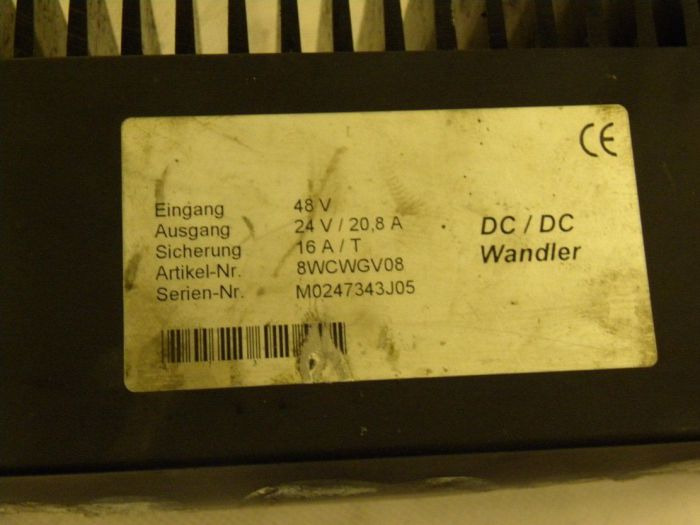 Converter DC-DC 48/24 V, 20.8 A for Mitsubishi - Electrical system for Material handling equipment: picture 3 Converter DC-DC 48/24 V, 20.8 A for Mitsubishi - Electrical system for Material handling equipment: picture 3