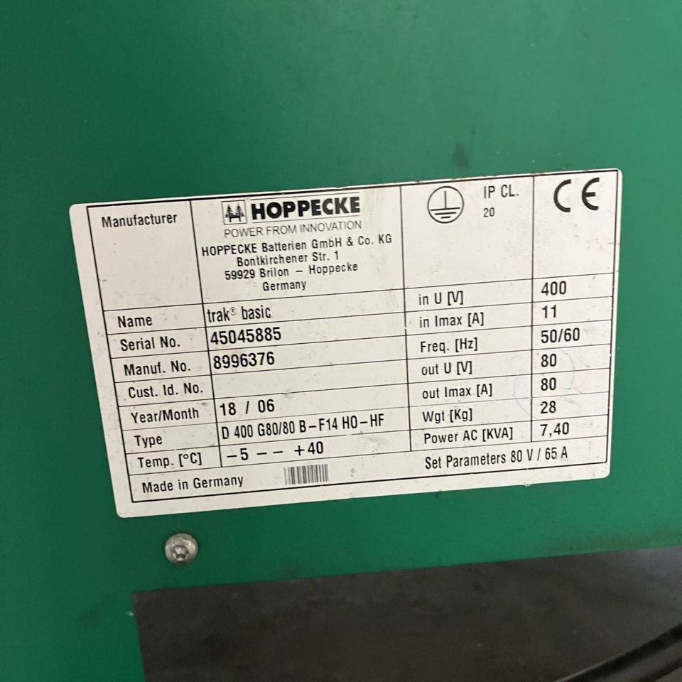 Spare parts for Material handling equipment Hoppecke D 400 G80/80 B-F14 H0-HF Trak Air (5): picture 6