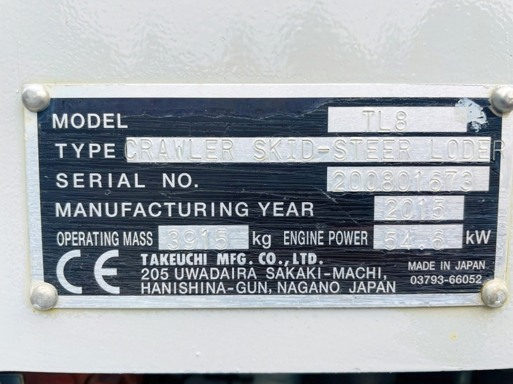 Takeuchi TL8 (4031) - Skid steer loader: picture 3 Takeuchi TL8 (4031) - Skid steer loader: picture 3