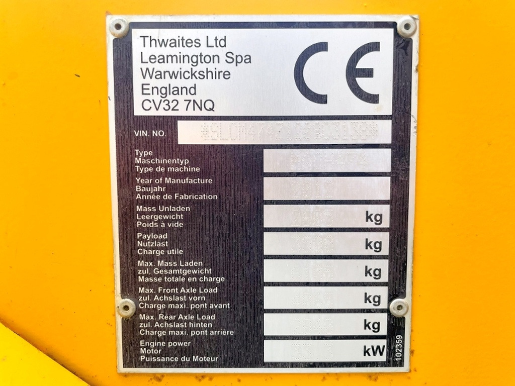 Thwaites Mach 474 (3999) - Mini dumper: picture 3 Thwaites Mach 474 (3999) - Mini dumper: picture 3