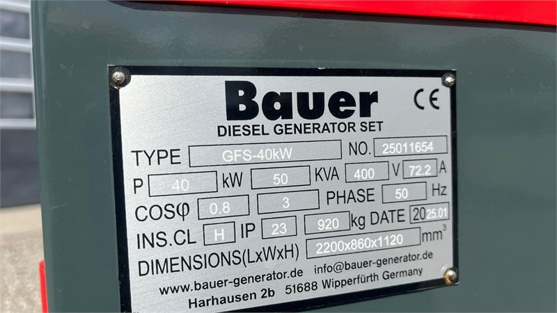 Bauer GFS-40 ATS, 40 kW/50 kVA Fabriksny generator - Generator set: picture 4 Bauer GFS-40 ATS, 40 kW/50 kVA Fabriksny generator - Generator set: picture 4