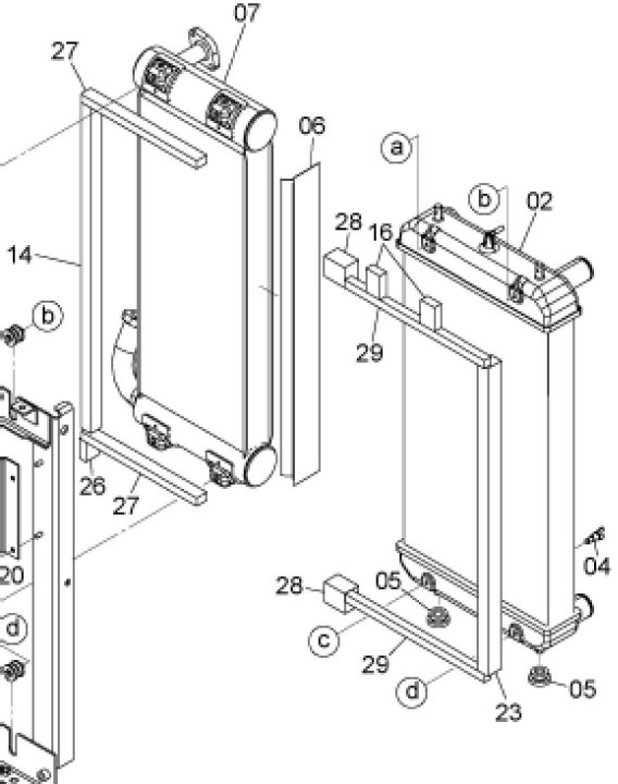 Hitachi YA00009861 - YA00019225 - Radiator for Construction machinery: picture 1 Hitachi YA00009861 - YA00019225 - Radiator for Construction machinery: picture 1