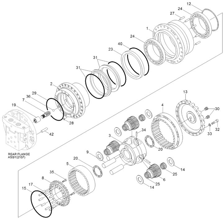Hyundai 412B1001-0000 - Final drive for Construction machinery: picture 1 Hyundai 412B1001-0000 - Final drive for Construction machinery: picture 1
