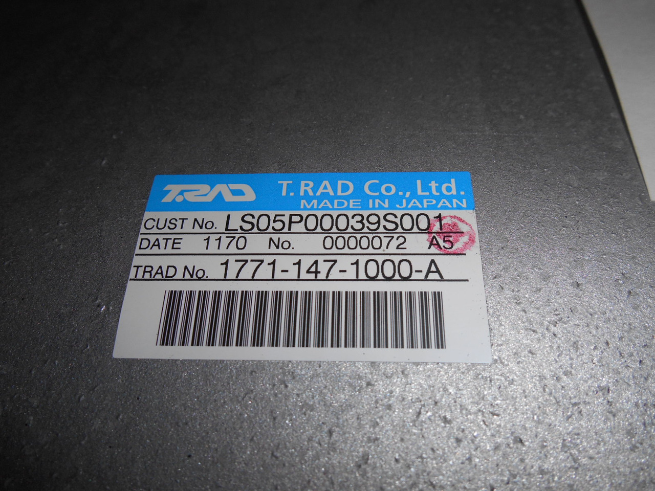 Kobelco LS05P00039F1 - Radiator for Construction machinery: picture 3 Kobelco LS05P00039F1 - Radiator for Construction machinery: picture 3