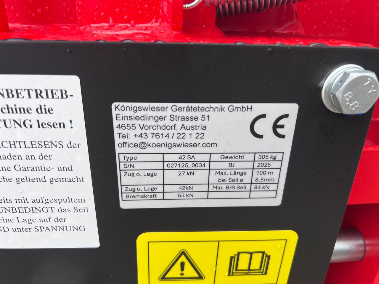 New Winch for Forestry equipment Königswieser KGD 42 SA: picture 9