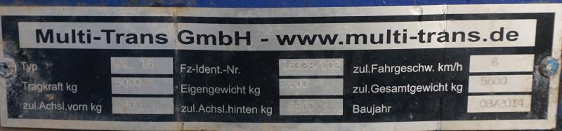 MULTI-TRANS VAL 16 - Dropside/ Flatbed trailer: picture 4 MULTI-TRANS VAL 16 - Dropside/ Flatbed trailer: picture 4