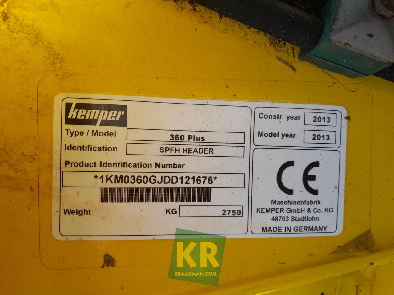 360 Plus Kemper - Maize harvester: picture 1 360 Plus Kemper - Maize harvester: picture 1