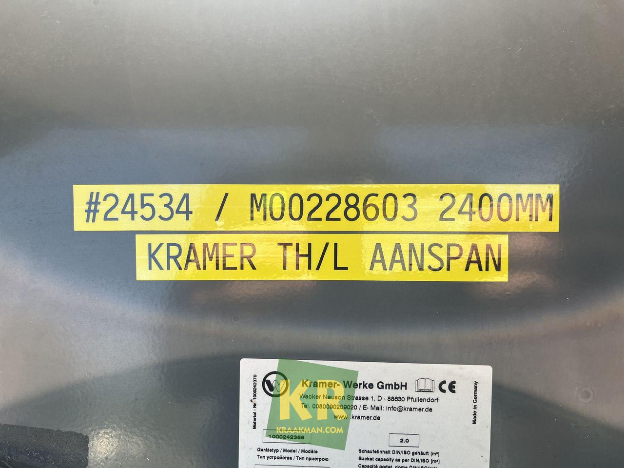 Kramer 2400 HVF GRONDBAK - Loader bucket for Construction machinery: picture 5 Kramer 2400 HVF GRONDBAK - Loader bucket for Construction machinery: picture 5
