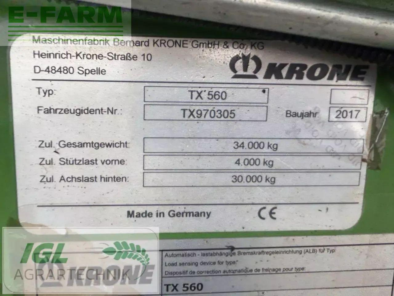 Farm tipping trailer/ Dumper Krone tx 560: picture 9