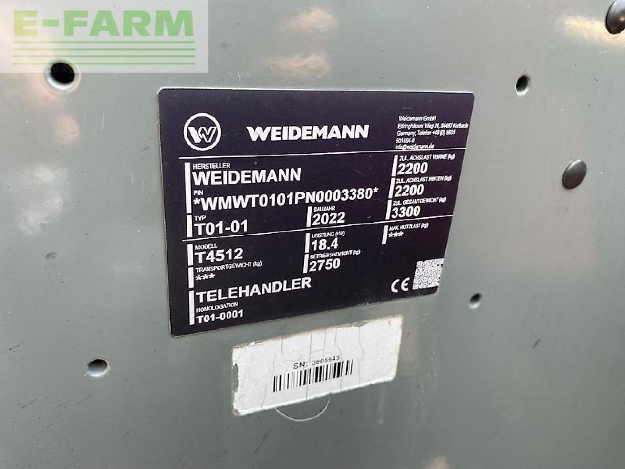 Telescopic handler Weidemann 4512 t: picture 12