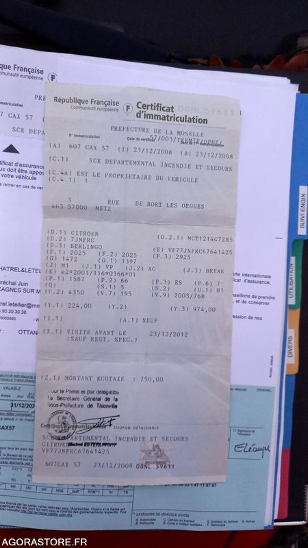 Small van CITROËN - BERLINGO - 2008 - 133907KM - 607CAX57: picture 27