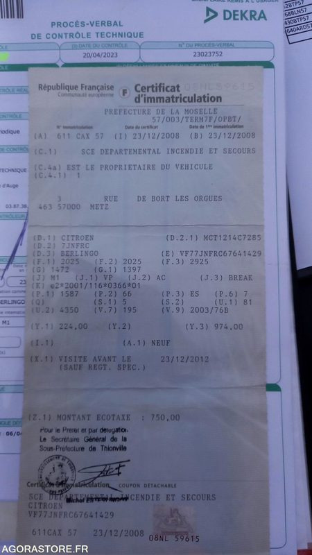 Small van CITROËN - BERLINGO - 2008 - 611CAX57: picture 29