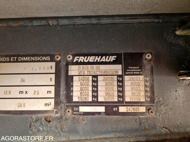 Semi-trailer Semi-remorque Fruehauf  TX34 - 2008 - CN239ZT: picture 14