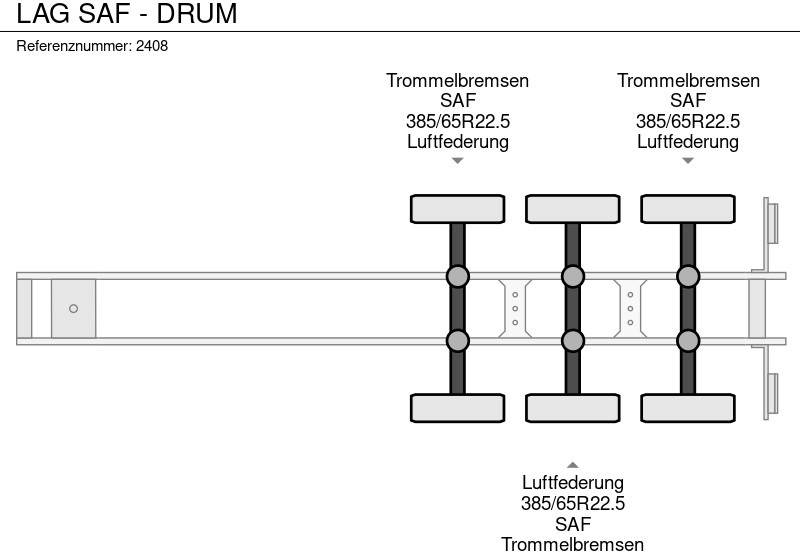 Dropside/ Flatbed semi-trailer LAG SAF - DRUM: picture 12