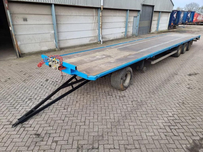 Dropside/ Flatbed trailer Van Hool 13.60 M LONG 1 M HIGH - SUPER SINGLE TIRES - DRUM BRAKES: picture 11