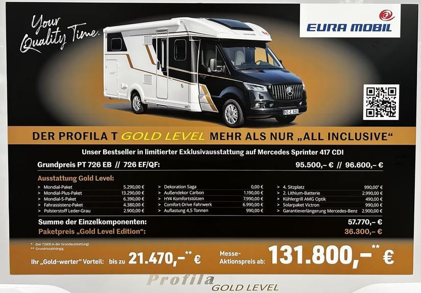 Eura Mobil PROFILA T 726 EB /- 2026 - / GOLD - LEVEL PAKET - Semi-integrated motorhome: picture 1 Eura Mobil PROFILA T 726 EB /- 2026 - / GOLD - LEVEL PAKET - Semi-integrated motorhome: picture 1