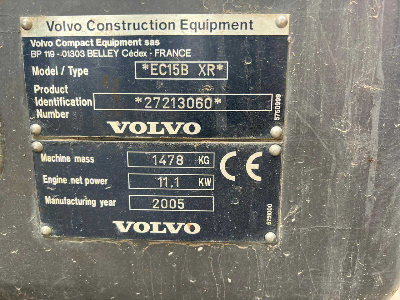 Mini excavator 2005 VOLVO EC15B XR MINI EXCAVATOR: picture 14