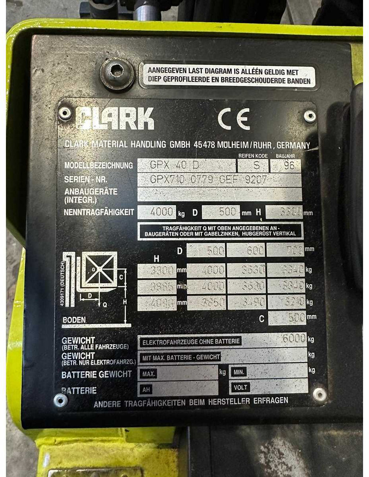 CLARK - GPX 40 D - FORKLIFT TRUCKS - 1996 - Forklift: picture 4 CLARK - GPX 40 D - FORKLIFT TRUCKS - 1996 - Forklift: picture 4