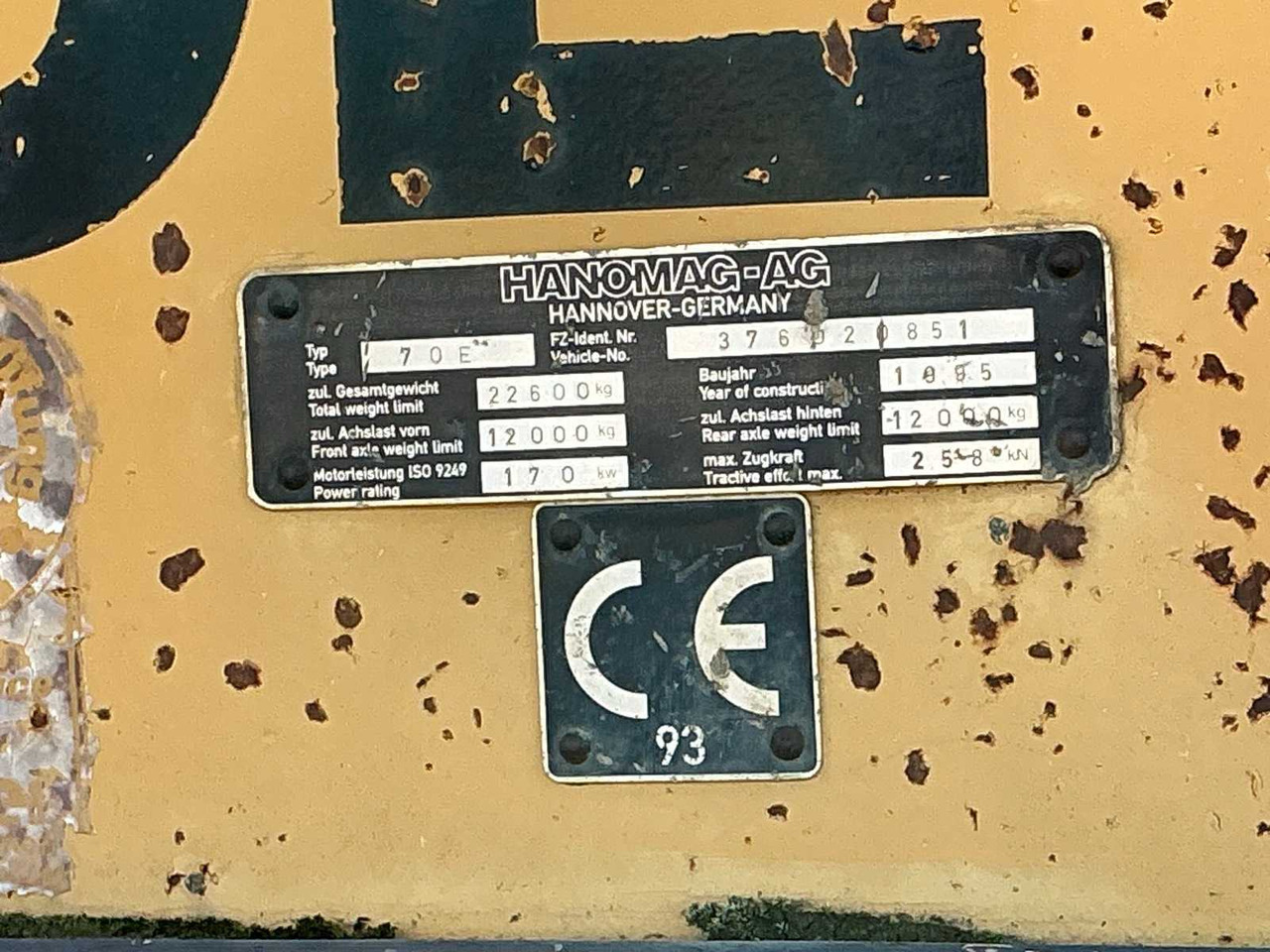 Wheel loader HANOMAG - 70 E - SHOVEL - 1995: picture 21 Wheel loader HANOMAG - 70 E - SHOVEL - 1995: picture 21