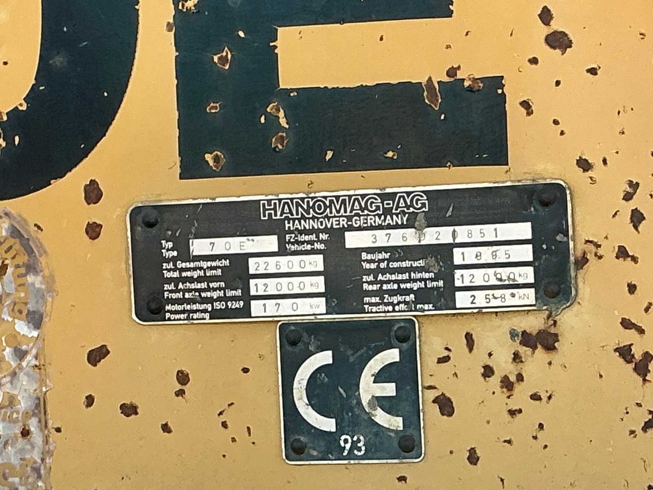 Wheel loader HANOMAG - 70 E - SHOVEL - 1995: picture 20 Wheel loader HANOMAG - 70 E - SHOVEL - 1995: picture 20