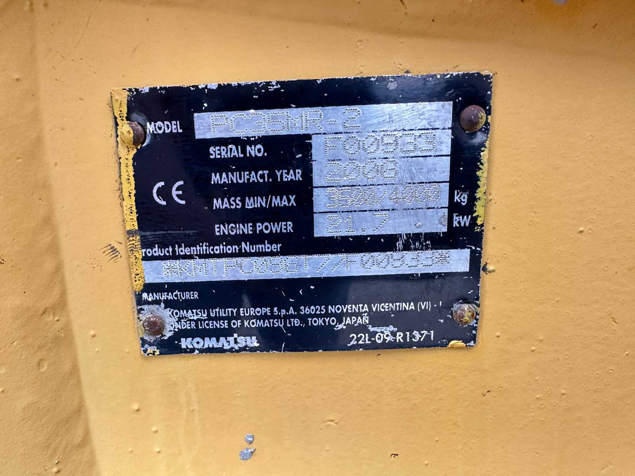 Excavator KOMATSU - 2006 - PC35 MR-2 - MIDI EXCAVATOR: picture 38