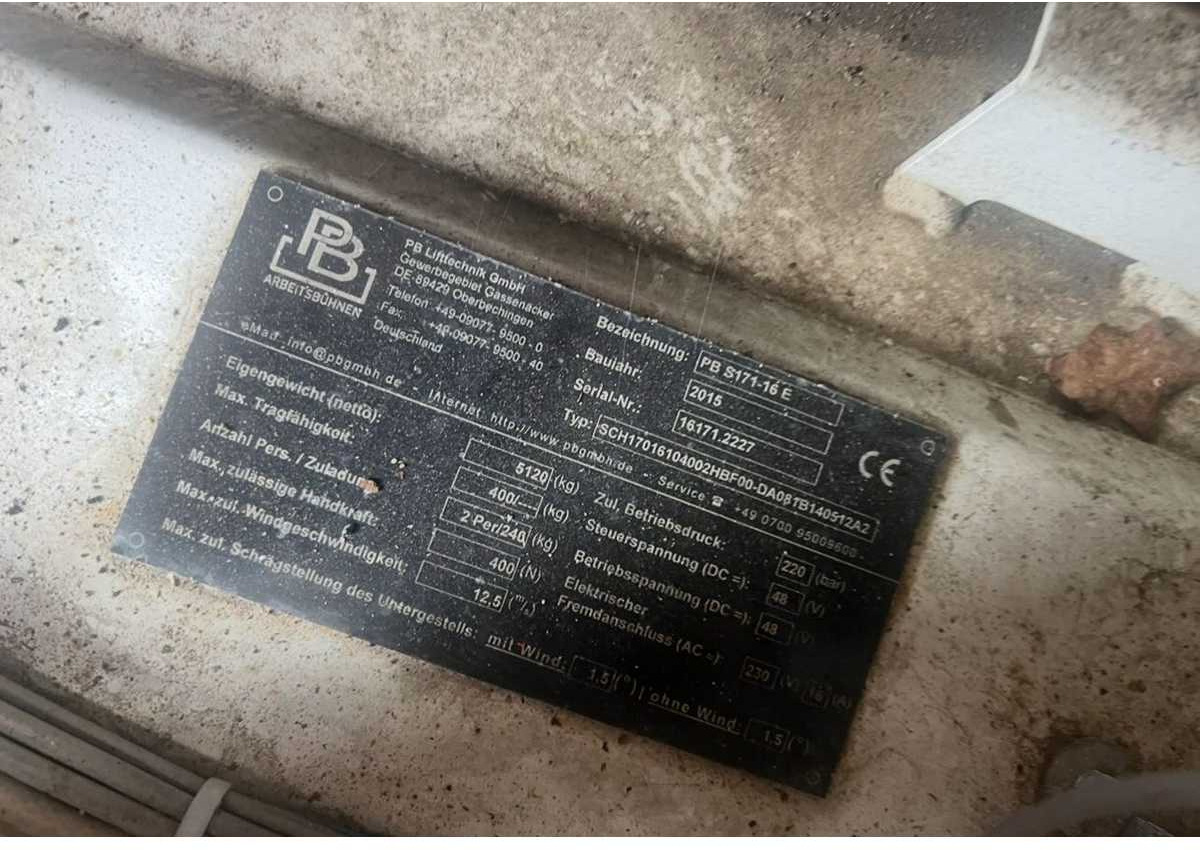 PB - S171-16 E - AERIAL PLATFORM BUILT IN 2015 WITH WORKING HEIGHT 17.3M - Aerial platform: picture 5 PB - S171-16 E - AERIAL PLATFORM BUILT IN 2015 WITH WORKING HEIGHT 17.3M - Aerial platform: picture 5