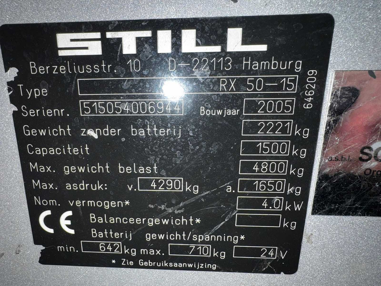 STILL - RX 50-15 - FORKLIFT TRUCKS ELECTRIC - 2005 - Forklift: picture 3 STILL - RX 50-15 - FORKLIFT TRUCKS ELECTRIC - 2005 - Forklift: picture 3