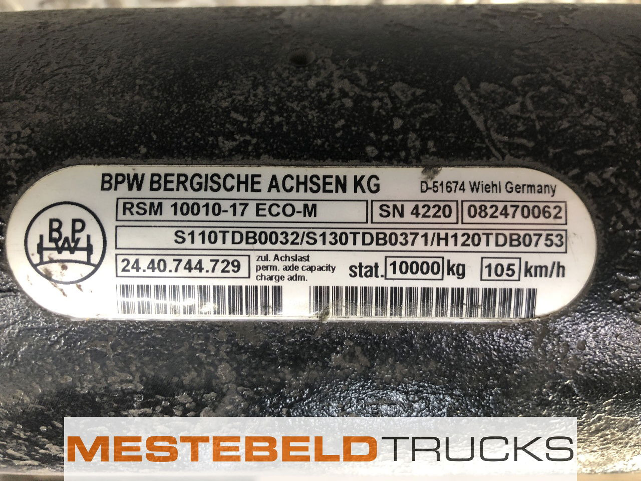 BPW BPW RSM 10010-17 ECC - Rear axle for Truck: picture 3 BPW BPW RSM 10010-17 ECC - Rear axle for Truck: picture 3