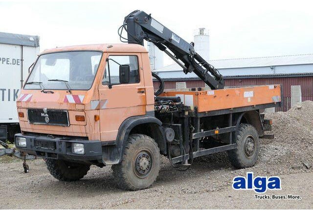 MAN 9.150 4x4, Allrad, Hiab 071 AW, Einzelbereifung - Dropside/ Flatbed truck: picture 1 MAN 9.150 4x4, Allrad, Hiab 071 AW, Einzelbereifung - Dropside/ Flatbed truck: picture 1