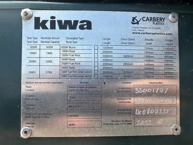 Carbery 5500 V Kiwa Dubbelwandig met mangat Dubbelwandige Brandstoftank Dieseltank Kiwa 5700 liter New ! - Tank truck: picture 3 Carbery 5500 V Kiwa Dubbelwandig met mangat Dubbelwandige Brandstoftank Dieseltank Kiwa 5700 liter New ! - Tank truck: picture 3