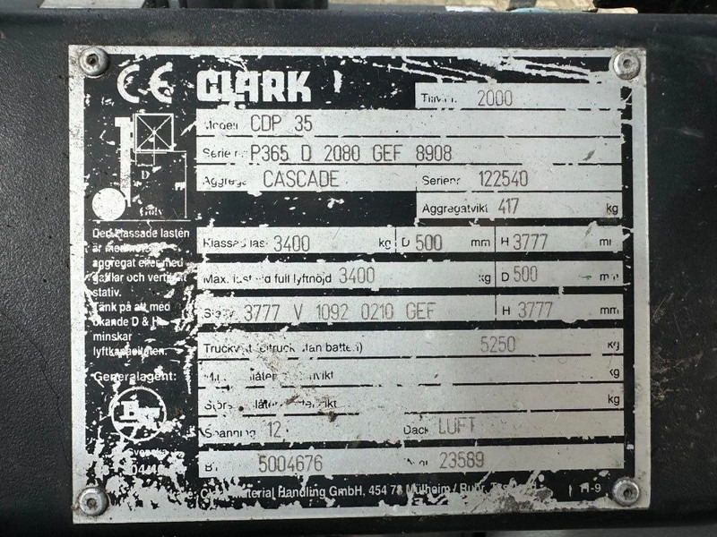 Clark CDP 35 Perkins 3.5 ton Duplex Sideshift Positioner Diesel Heftruck - Diesel forklift: picture 4 Clark CDP 35 Perkins 3.5 ton Duplex Sideshift Positioner Diesel Heftruck - Diesel forklift: picture 4