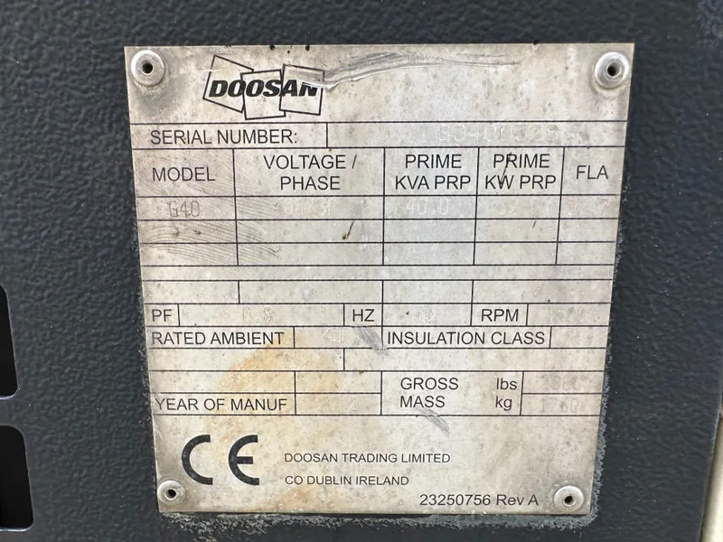 Doosan G40 Mitsubishi Leroy Somer 40 kVA Silent Rental generatorset - Generator set: picture 2 Doosan G40 Mitsubishi Leroy Somer 40 kVA Silent Rental generatorset - Generator set: picture 2
