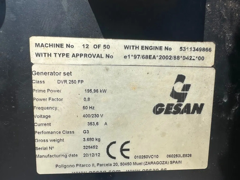 GESAN DVR 250 Volvo Leroy Somer 275 kVA Silent Rental generatorset - Generator set: picture 5 GESAN DVR 250 Volvo Leroy Somer 275 kVA Silent Rental generatorset - Generator set: picture 5