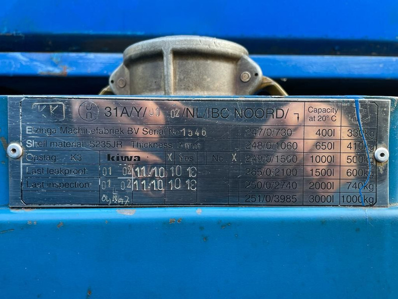 Kiwa IBC 1000 liter dieseltank met keuring - Storage tank: picture 2 Kiwa IBC 1000 liter dieseltank met keuring - Storage tank: picture 2