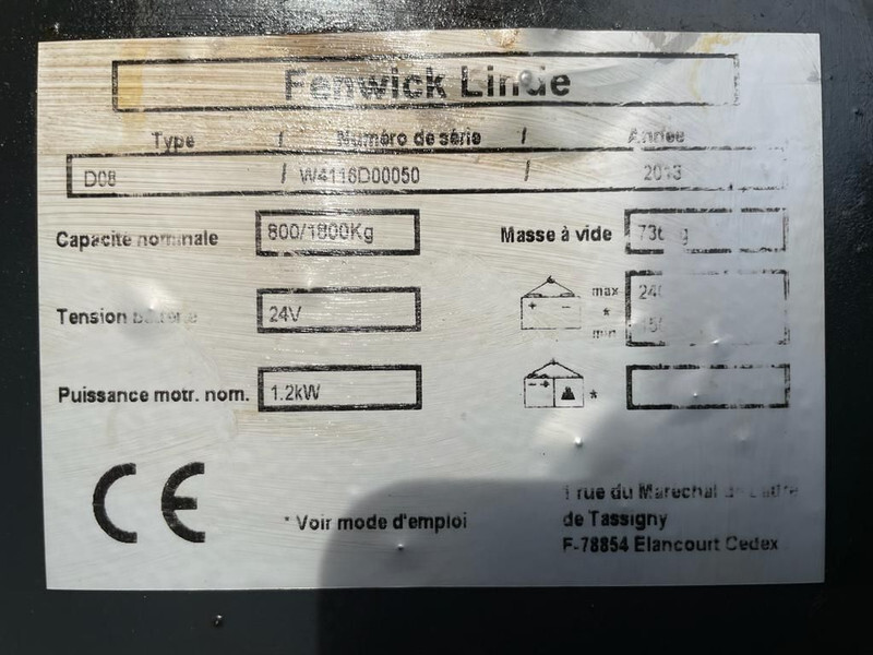 Linde D08 Stapelaar 1.8 ton 210 cm Hefhoogte Stapelaar - Stacker: picture 4 Linde D08 Stapelaar 1.8 ton 210 cm Hefhoogte Stapelaar - Stacker: picture 4