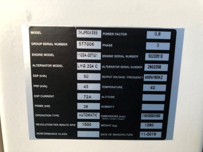 Perkins 50 kVA Silent generatorset New ! - Generator set: picture 5 Perkins 50 kVA Silent generatorset New ! - Generator set: picture 5