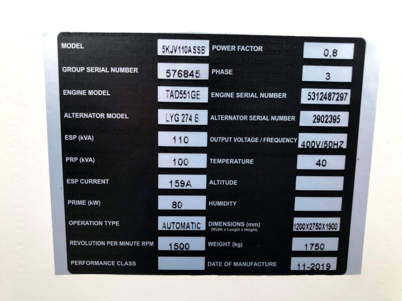 New Generator set Volvo 110 kVA Supersilent generatorset: picture 8
