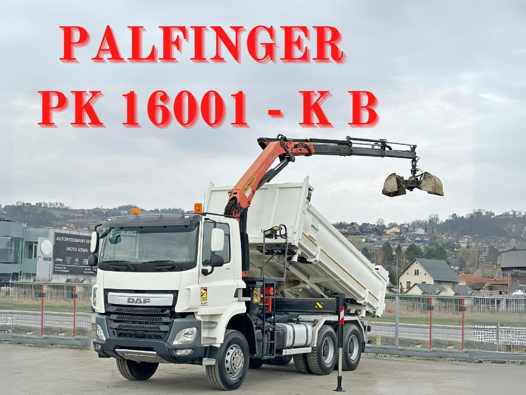 DAF CF 410 * Kipper 4,90 m + PK 16001 - K B * 6x4 - Tipper, Crane truck: picture 1 DAF CF 410 * Kipper 4,90 m + PK 16001 - K B * 6x4 - Tipper, Crane truck: picture 1