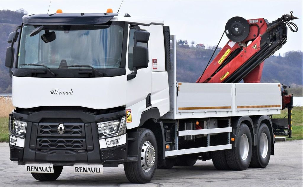 Renault C 460 * HMF 1510 K6 + FUNK * 6x4 - Crane truck, Dropside/ Flatbed truck: picture 3 Renault C 460 * HMF 1510 K6 + FUNK * 6x4 - Crane truck, Dropside/ Flatbed truck: picture 3