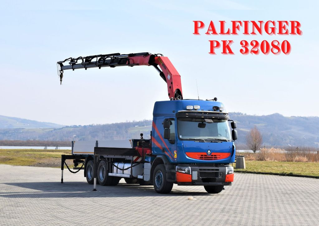Renault Premium 410* PRITSCHE 6,50m *PK 32080/FUNK* TOP - Crane truck, Dropside/ Flatbed truck: picture 1 Renault Premium 410* PRITSCHE 6,50m *PK 32080/FUNK* TOP - Crane truck, Dropside/ Flatbed truck: picture 1