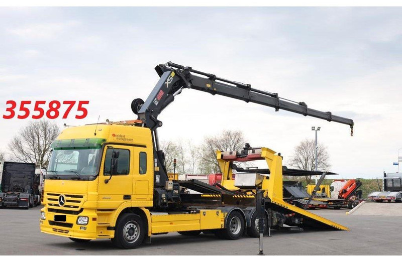 Mercedes-Benz Actros 2532 Vehicle transporter + crane Hiab 477EP-5 HiPro 6x2 - Autotransporter truck: picture 2 Mercedes-Benz Actros 2532 Vehicle transporter + crane Hiab 477EP-5 HiPro 6x2 - Autotransporter truck: picture 2