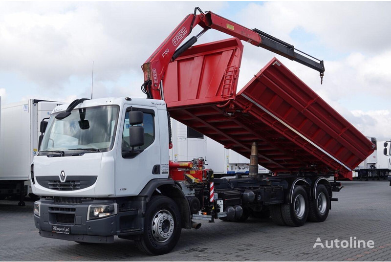 Renault LANDER 3 way tipper + crane FASSI 130 6x4 - Tipper, Crane truck: picture 1 Renault LANDER 3 way tipper + crane FASSI 130 6x4 - Tipper, Crane truck: picture 1