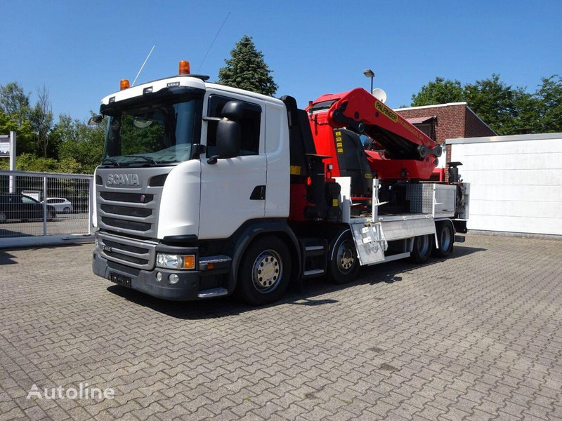 Scania G410 - Flatbed+crane - Dropside/ Flatbed truck, Crane truck: picture 1 Scania G410 - Flatbed+crane - Dropside/ Flatbed truck, Crane truck: picture 1