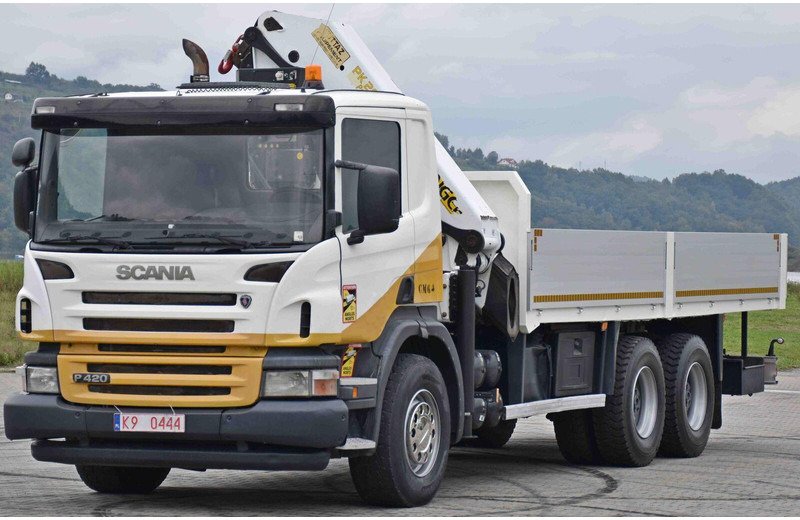 Scania P 420 - Dropside/ Flatbed truck, Crane truck: picture 3 Scania P 420 - Dropside/ Flatbed truck, Crane truck: picture 3